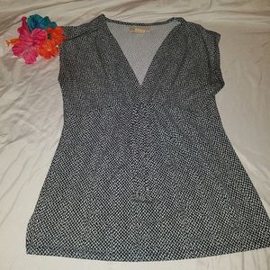 Michael Kors Black and Gray Blouse